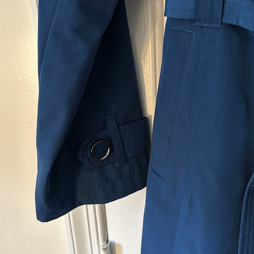 London Fog Women's Navy Trench Coat with Belt - Picture 2 of 6